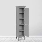 Armoire de Linge à Deux Portes Persiennes Slone - Meuble Élégant pour la Maison