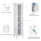 Armoire de Linge à Deux Portes Persiennes Slone - Meuble Élégant pour la Maison