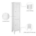 Armoire de Linge à Deux Portes Persiennes Slone - Meuble Élégant pour la Maison