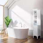 Armoire de Linge à Deux Portes Persiennes Slone - Meuble Élégant pour la Maison