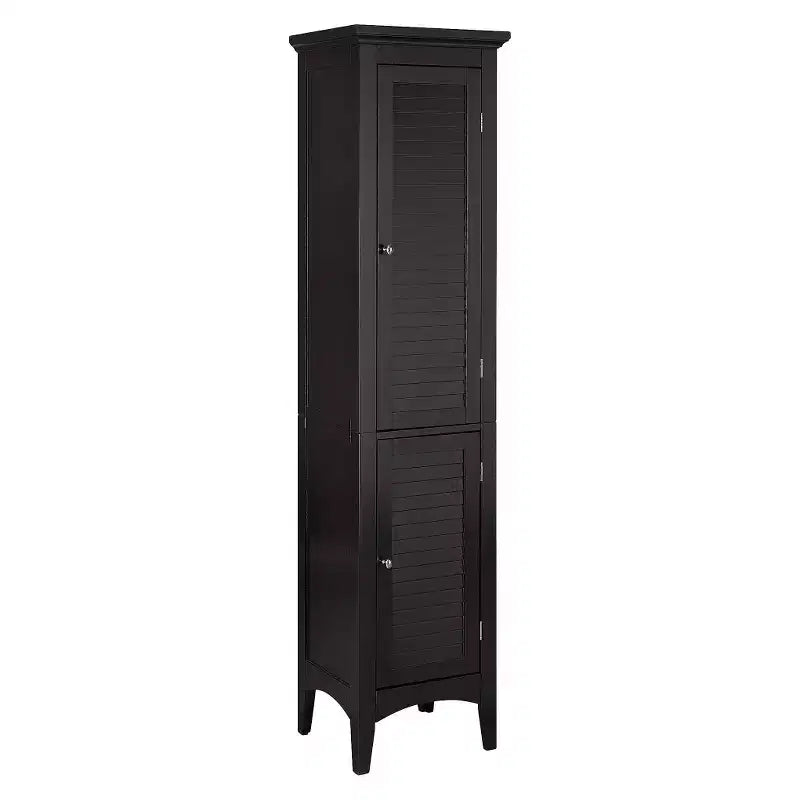 Armoire de Linge à Deux Portes Persiennes Slone - Meuble Élégant pour la Maison