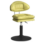 Chaise de bar moderne à dossier bas réglable pivotante en similicuir
