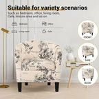 Fauteuil crapaud classique avec revêtement en tissu doux en polyester, repose-pieds inclus