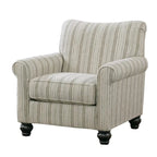 Fauteuil de salon traditionnel en tissu de lin à dossier haut