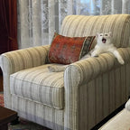 Fauteuil de salon traditionnel en tissu de lin à dossier haut
