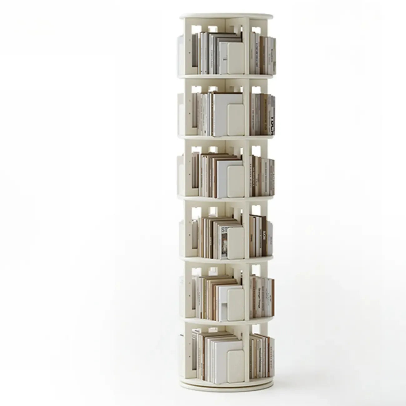 Bibliothèque verticale ouverte à l'arrière en hévéa pivotante avec tiroir