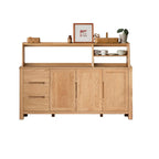 Buffet moderne en bois avec étagères et tiroirs