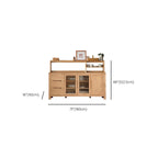 Buffet moderne en bois avec étagères et tiroirs
