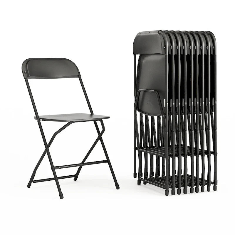 Chaise pliante en plastique – Lot de 10 – Capacité de poids de 295 kg – Chaise d'événement