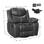 Fauteuil inclinable massant et chauffant en cuir, assise large et durable