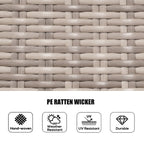 Ensemble de salle à manger rond 7 pièces en rotin tressé d'extérieur avec coussins par Moda Furnishings