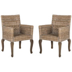 Chaise de salle à manger naturelle Alearda de SAFAVIEH (Lot de 2) - 23 x 24.4 x 34 - 23L x 24P x 34H