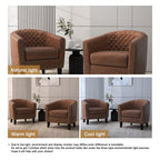 Lot de 2 fauteuils d'appoint ronds 29 W en similicuir végan avec clous décoratifs