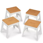 Melissa & Doug Tabourets en bois – Lot de 4 – Blanc/Chaises d'activité pour enfants, bois massif, empilables