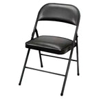 Chaise pliante Peakform noire rembourrée en vinyle de 29,52 pouces