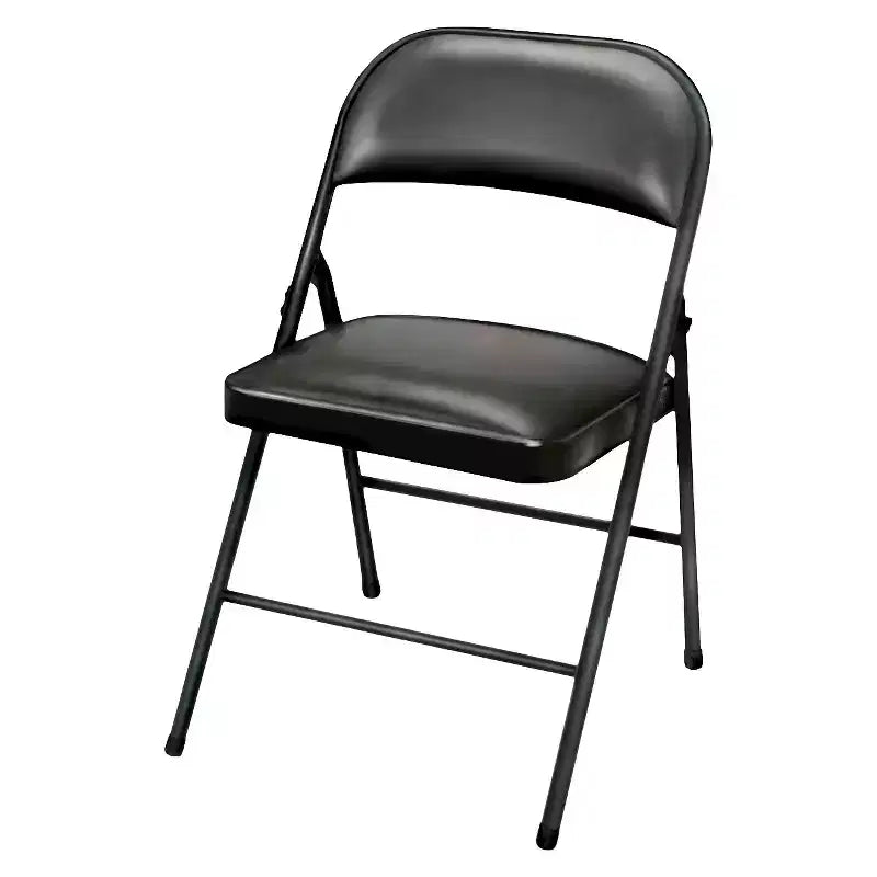 Chaise pliante Peakform noire rembourrée en vinyle de 29,52 pouces
