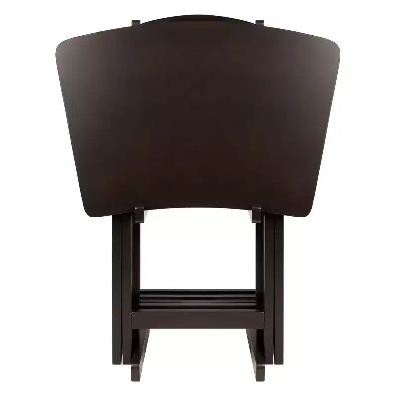 Table d'appoint en forme d'éventail Anila de 5 pièces - Winsome : Tables pliantes en bois massif, bords biseautés, étagère de rangement