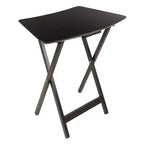 Table d'appoint en forme d'éventail Anila de 5 pièces - Winsome : Tables pliantes en bois massif, bords biseautés, étagère de rangement