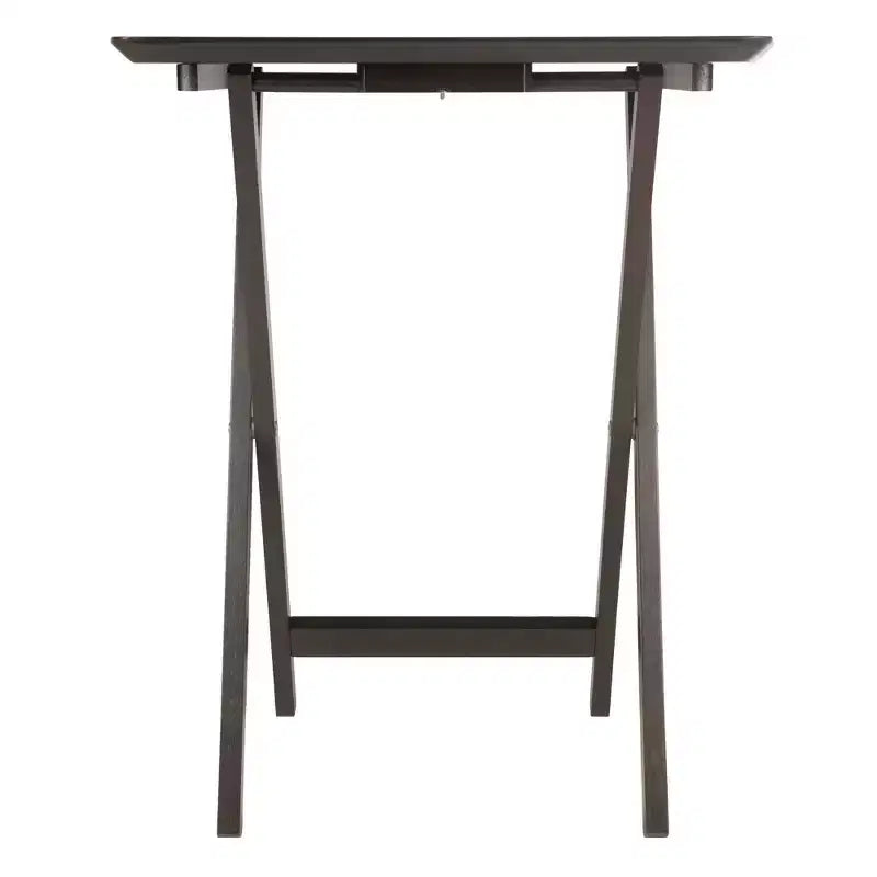 Table d'appoint en forme d'éventail Anila de 5 pièces - Winsome : Tables pliantes en bois massif, bords biseautés, étagère de rangement