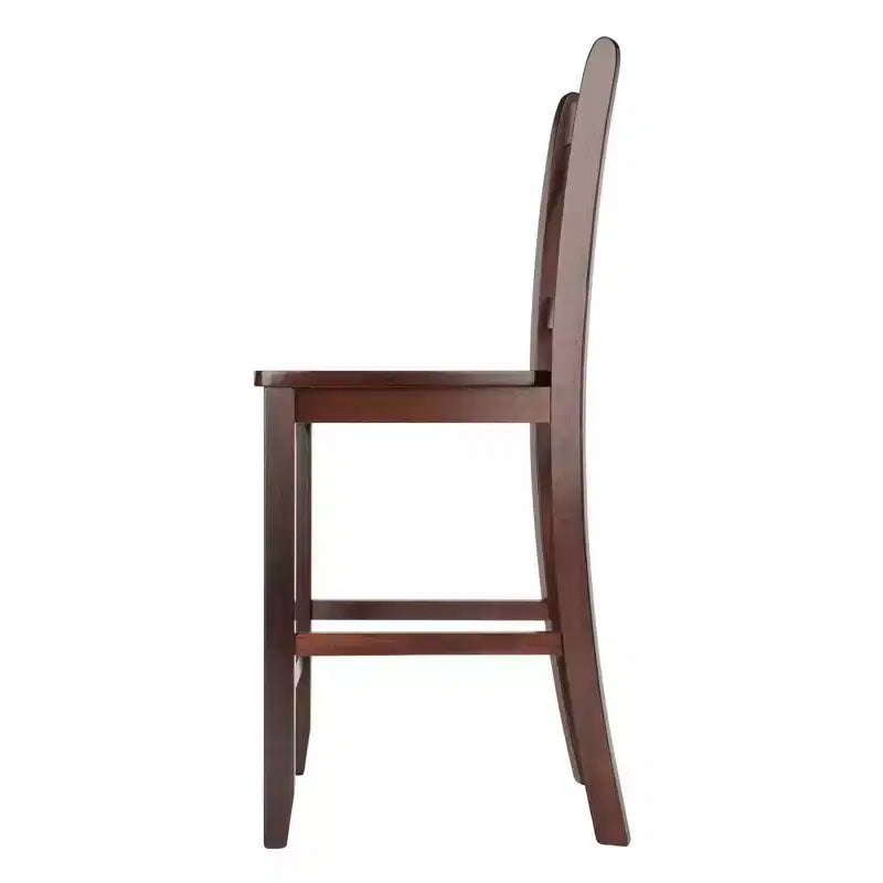Lot de 2 tabourets de bar Victor V-Back hauteur comptoir 61 cm en bois/noyer - Winsome