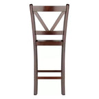 Lot de 2 tabourets de bar Victor V-Back hauteur comptoir 61 cm en bois/noyer - Winsome