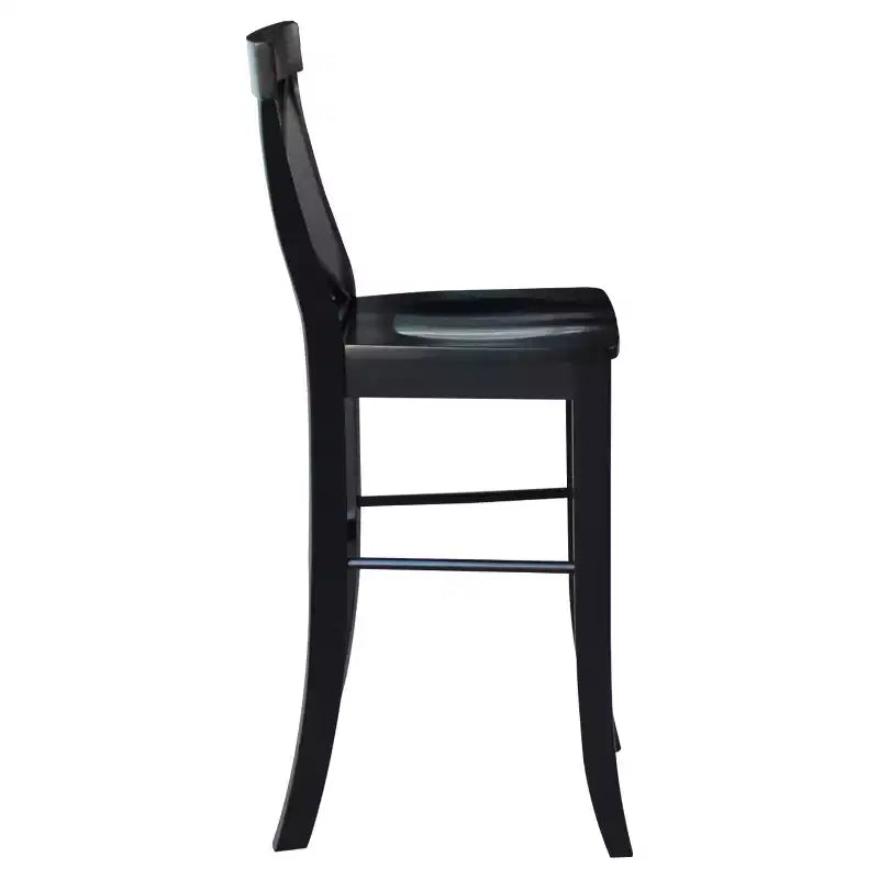 Tabouret de bar Martha X de 30 po, noir de jais - International Concepts : bois massif, design traditionnel