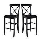 Tabouret de bar Martha X de 30 po, noir de jais - International Concepts : bois massif, design traditionnel