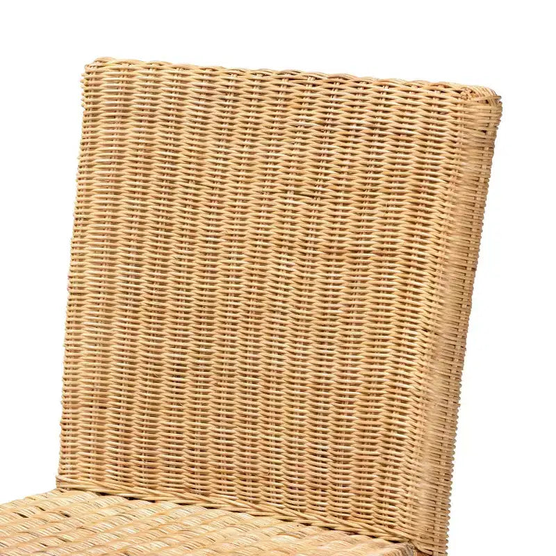 Tabouret de bar Racquel en rotin naturel et bois d'acajou : Ergonomique, Aucun assemblage requis - bali & pari