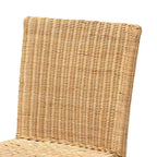 Tabouret de bar Racquel en rotin naturel et bois d'acajou : Ergonomique, Aucun assemblage requis - bali & pari