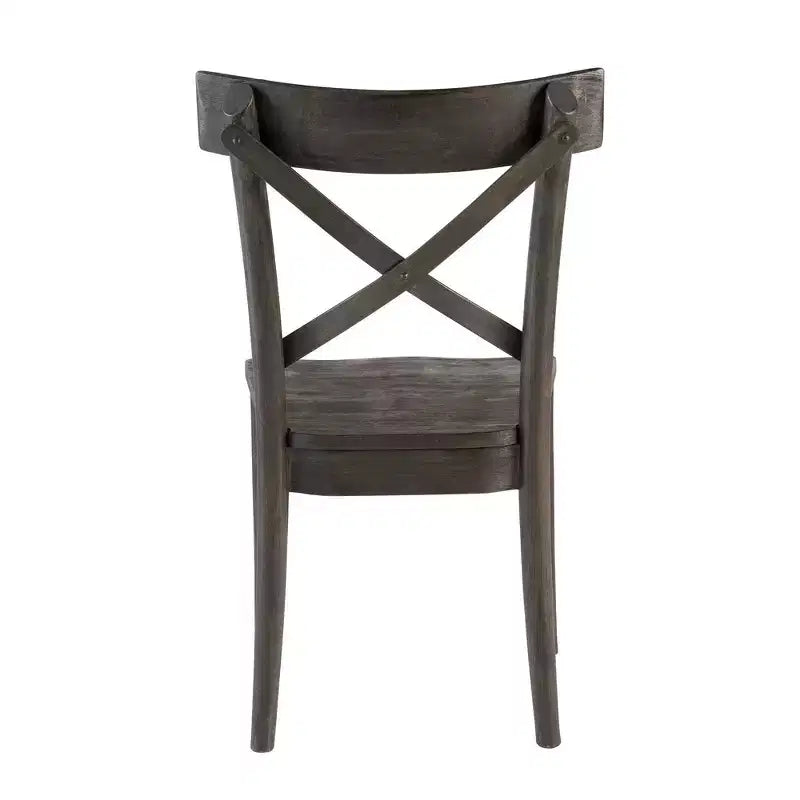 Ensemble de 2 chaises d'appoint en bois Calhoun, marron foncé – Picket House Furnishings : Dossier en X, Rustique