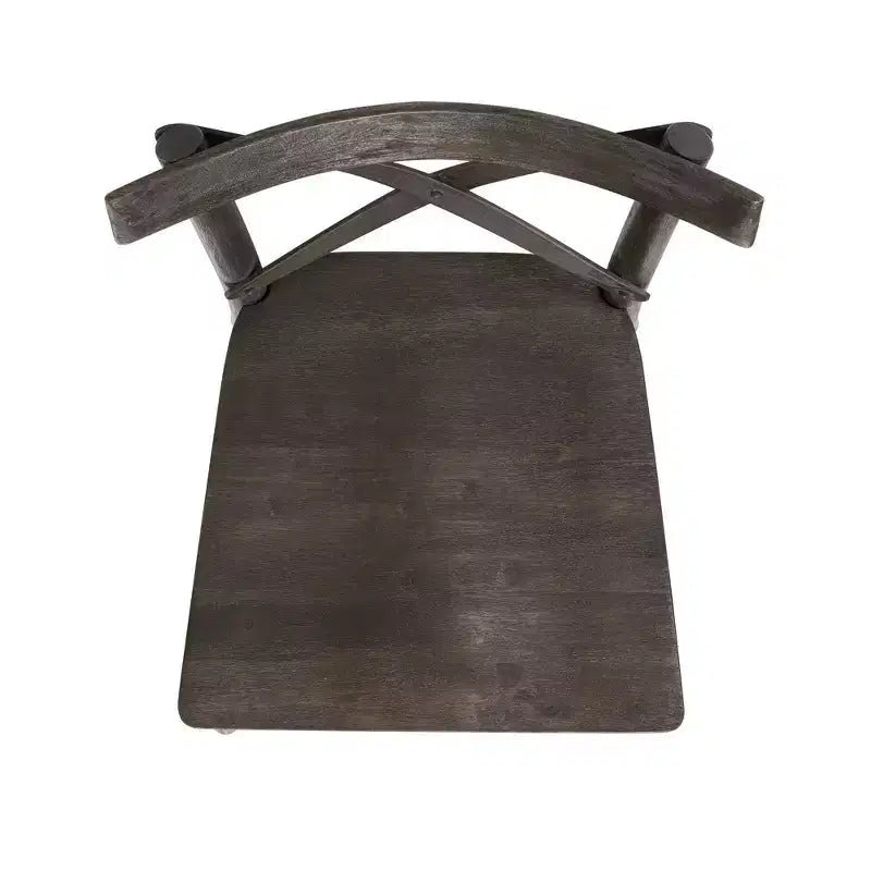 Ensemble de 2 chaises d'appoint en bois Calhoun, marron foncé – Picket House Furnishings : Dossier en X, Rustique