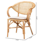Lot de 2 chaises de salle à manger en rotin Varick naturel/marron - Bali et Paris