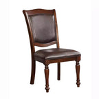 MAISON : Ensemble de 2 chaises d'appoint traditionnelles Junipera cerisier brun/espresso : similicuir, cadre en bois