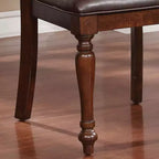 MAISON : Ensemble de 2 chaises d'appoint traditionnelles Junipera cerisier brun/espresso : similicuir, cadre en bois