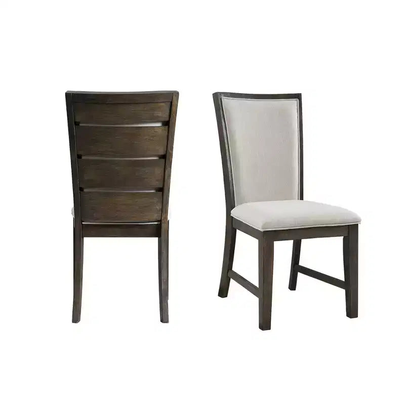 Lot de chaises d'appoint Jasper Slat Back en noyer grillé - Picket House Furnishings : Rembourrées, polyester, cadre en bois, capacité de 136 kg
