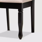 Baxton Studio Lot de 2 chaises de salle à manger en bois rembourrées Reneau, marron sable/espresso