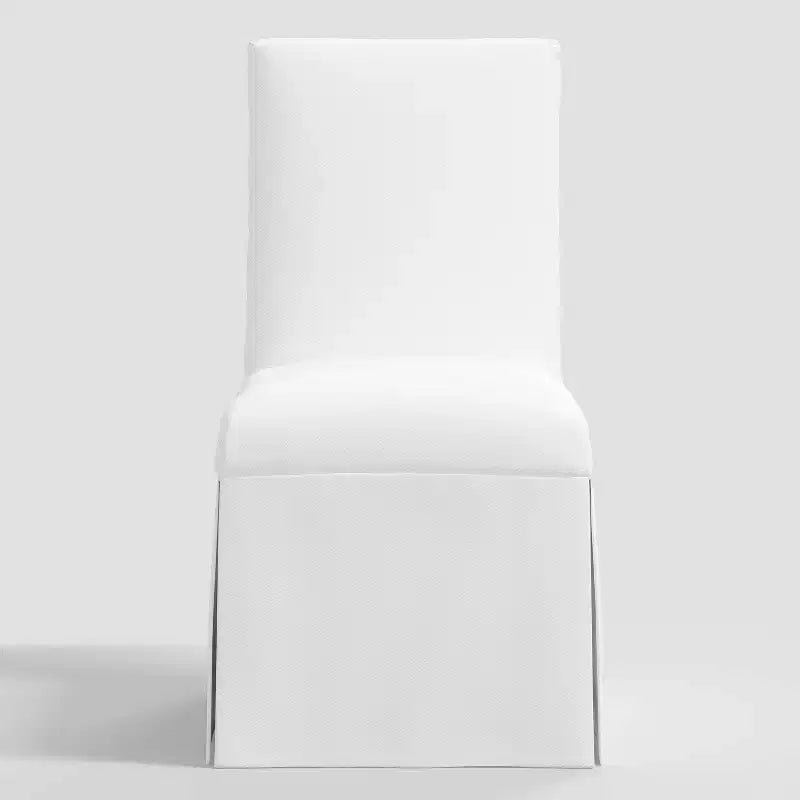 Chaise de salle à manger déhoussable Samy en sergé blanc - Threshold™ : Siège élégant rembourré, cadre en bois d'hévéa, capacité de 113 kg