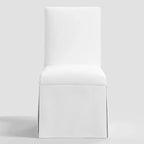 Chaise de salle à manger déhoussable Samy en sergé blanc - Threshold™ : Siège élégant rembourré, cadre en bois d'hévéa, capacité de 113 kg
