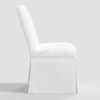Chaise de salle à manger déhoussable Samy en sergé blanc - Threshold™ : Siège élégant rembourré, cadre en bois d'hévéa, capacité de 113 kg