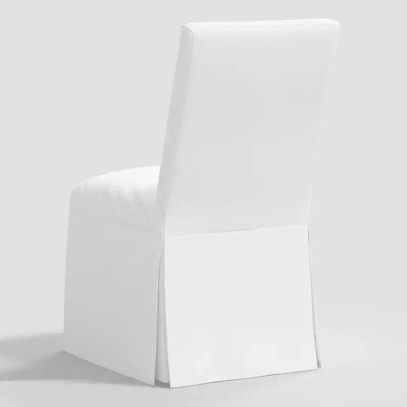 Chaise de salle à manger déhoussable Samy en sergé blanc - Threshold™ : Siège élégant rembourré, cadre en bois d'hévéa, capacité de 113 kg