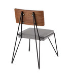 Lot de 2 chaises modernes du milieu du siècle, gris/noir - Lumisource : pieds épingles, dossier en bois, assise en polyester