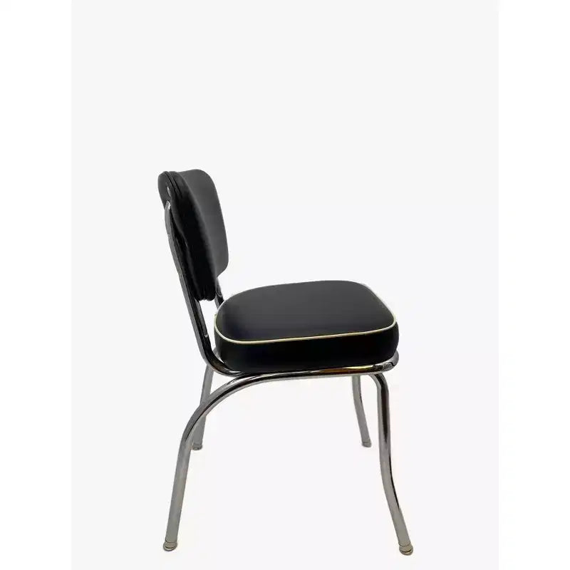 Chaise de salle à manger noire - Richardson Seating : Structure en acier de calibre 14, style rétro, revêtement en vinyle, aucun assemblage requis