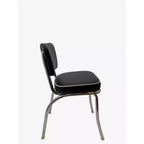 Chaise de salle à manger noire - Richardson Seating : Structure en acier de calibre 14, style rétro, revêtement en vinyle, aucun assemblage requis