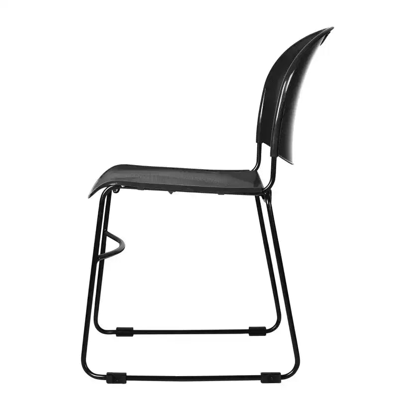 Chaise empilable ultra-compacte multi-usage (lot de 2), noire - Hampden Furnishings : piètement luge, polypropylène, aucun assemblage requis