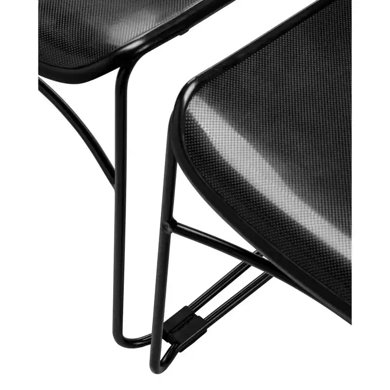 Chaise empilable ultra-compacte multi-usage (lot de 2), noire - Hampden Furnishings : piètement luge, polypropylène, aucun assemblage requis