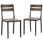 24/7 Shop At Home Lot de 2 Chaises de salle à manger Verve en métal brun antique