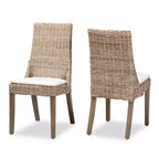 Lot de 2 chaises de salle à manger Toby en rotin marron - bali & pari : Coussin Confort, Dossier Robuste, Artisanat Indonésien