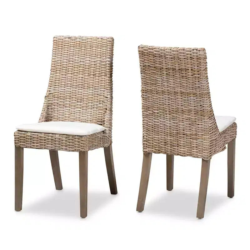 Lot de 2 chaises de salle à manger Toby en rotin marron - bali & pari : Coussin Confort, Dossier Robuste, Artisanat Indonésien