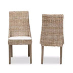 Lot de 2 chaises de salle à manger Toby en rotin marron - bali & pari : Coussin Confort, Dossier Robuste, Artisanat Indonésien