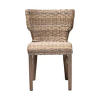 Lot de 2 chaises de salle à manger Enver en rotin et bois Naturel/Marron - bali & pari : Fabriquées à la main, origine indonésienne